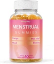 Menstrual Gummies for Women May Help Support Bloating, Period Relief | Plant-Based | Cramp Bark, Magnesium, Chaste Berry | Vegan | Orange 60ct