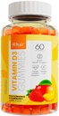 Khair Halal Vitamine D3 Gummies pour le soutien des os et des muscles - Non-OGM, sans gluten et sans gélatine, végétalien, certifié halal, naturel de la mangue, de la pêche et des arômes de fraises - 60 Gummies