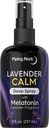 Piping Rock Melatonine Spray de sommeil pour les adultes 8 fl oz avec Melatonine & Lavande pour Oreiller, Chambre & Corps