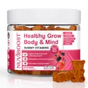 Gommies riches en calcium, vitamines C, D3, K2, L-Arginine, Ashwagandha, et autres, Boost Bone Health & Immunity, Multivitamine, pour les enfants 5+, les adolescents et les adultes.