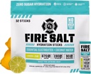 Fire Science Fire Salt Hydratation Sticks, Electrolytes & Eau de noix de coco, Mélange d'hydratation avec Magnésium, Potassium & Sodium, Zéro Sucre, Servir seul sur les paquets de go, Lime citron, 32 Comte