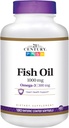 Huile de poisson du 21e siècle 1000 mg de softgels enrobés, 180-Count (paquet de 2)