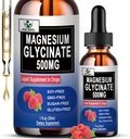 Pure Magnesium Glycinate | Flüssige Magnesiumergänzung 500mg für Schlaf, Nerve, Knochen und Herz Gesundheit | Vegan Glycinate Mag Liquid Drops 6X Hohe Absorption | Non-GMO, Glutenfreie | 30 Servierungen
