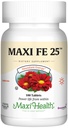 Maxi Health Iron Supplement für Damen und Herren - Sanfte Eisen 25 mg für den Stomach - Non Constipating* Pillen - Kosher - Non GMO - Vegetarisch (100 Tabletten)
