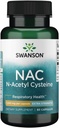 Swanson NAC N-acétyl Cysteine - Antioxydant Anti-Aging Support du foie respiratoire - Supplément acide amino 1000 mg 60 Capsules