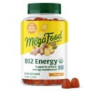 Megafood Vitamine B12 Energy Gummies - Vegan - Avec du méthyl B12 Vitamines pour soutenir la production d'énergie cellulaire - Gingembre - Supplément quotidien de vitamine B12 - USDA Organic - 70 Gummies, 35 portions