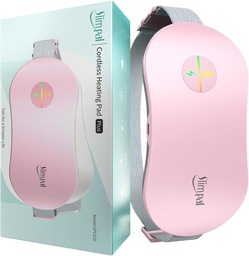 Pad de chauffage Slimpal pour les crampes d'époque, Portable Cordless Electric Heating Pad pour soulager la douleur menstruelle Ceinture de chaleur, Rechargeable Chaud Pad Cadeaux pour ses femmes fille femme petite amie, rose