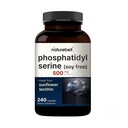 Supplément à la phosphatidylsérine ultra-résistante 500mg par portion, 240 capsules, sans soja, dérivé de la lécithine de tournesol – soutient la santé cognitive et la fonction cérébrale – non-OGM