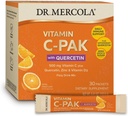 Dr. Mercola Vitamin C-PAK mit Quercetin - Daily Immun Support Drink - Zink & Vitamin D3 Blend - Glutenfrei - Effervescent Orange Flavor - 30 Packungen