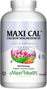 Maxi Health Calcium 1000 mg supplément avec vitamine D3 (1000 UI) et magnésium (500 mg) - os, dents et soutien articulaire pour les hommes et les femmes - 360 capsules - Maxi Cal