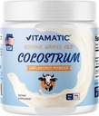 Vitamatic Bovine Colostrum 30% IgG Powder - Supplement for Gut Health, Hair Growth, Beauty, Muscle Recovery, & Immune Support - Easy to Mix - 60 Gram (30 Servings, Unflavored)