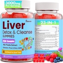 Liver Cleanse Detox & Repair Gummies | Milk Thistle with Turmeric Dandelion Root & Artichoke - Fruit Flavor, 60 Gummies