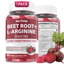 Gommies de racines de betterave et L-Arginine, suppléments d'oxyde nitrique pour les hommes et les femmes avec des betteraves organiques, B1, B2, B3, B5, B6, Folate, B12 pour le boost énergétique et le support de circulation, sans sucre, 60 Cts