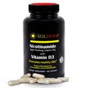 Nicotinamide Vitamine B3 et supplément D3 sans gluten et sans gluten Le supplément de nicotinamide oral avec des cas de cellulose végétale favorise la santé de la peau 60 Capsules
