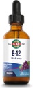 KAL B12 1000 mcg DropIns, Vitamine liquide à haute absorption B12, Suppléments d'énergie saine pour le métabolisme, Santé du coeur, Nerve, Soutien des globules rouges, Saveur naturelle de raisin B12 gouttes, 196 portions, 2oz