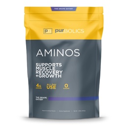 Purbolics Aminos 4g d'acides aminés de forme libre, bêta-alanine, 0 sucre et 60 portions (Grape Gatsby)