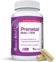 Choisissez des vitamines prénatales pour les femmes avec du fer, vitamine D, DHA et plus pour les femmes enceintes, le folate de méthyle sans danger pour MTHFR - doux sur l'estomac, 60 capsules de légumes