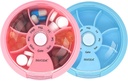 INVODA Wöchentliche Pille Organizer 7 Kompartment rotierende Pille Box für tägliche Medikamente & Vitamine - Tragbare Reise Pille Fall Fischöl ergänzt Vitamine Organizer (Pink + Blau)