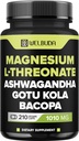 Magnésium L-Thréonate Capsules 1010mg - 210 Capsules - mélangé avec la racine d'Ashwagandha, Gotu Kola Leaf et plus