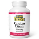 Facteurs naturels, Citrate de calcium, aide à maintenir des os et des dents forts, 90 comprimés (90 portions)