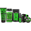 Kit de croissance de la barbe avec Vitamines de croissance des cheveux/Biotine + GROW 11-en-1 Shampooing de croissance des cheveux avec/Biotine + 2X cire de moustache épaississante pour les hommes + GROW huile de croissance de la barbe pour les hommes - Formulé en Amérique