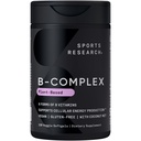 Sports Research® Vitamine B-Complex - Plein spectre de vitamines B avec B12 méthylé et folate - sans gluten · base végétale · non-OGM · formule végan-friendly - 120 softgels Veggie
