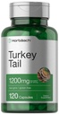 Horbäach Turkey Tail Mushroom Capsules $ 1200mg $ 120 Count $ Non-OGM et extrait sans gluten