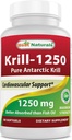 Best Naturals Pure Antarctic Krill Oil 1250 mg (Triple Strength) mit Omega-3s EPA, DHA und Astaxanthin 60 Softgels
