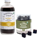 Herbal Supplement Syrup & Gummies Bundle – A 16oz Bottle of Elderberry Syrup with Honey & 7oz Original Elderberry Gummies Made from Only Organic Ingredients in The USA