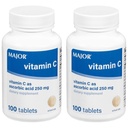 MAJOR Vitamine-C 250 mg comprimés d'acide ascorbique, 100 CT - Boîte de 2