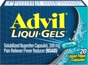 Diminution de la douleur advil / Réducteur de fièvre Liqui-Gels 200mg - 20 ct, boîte de 3
