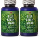 Algues vertes bleues klamath - BLUE GREEN ALGAE 500MG de Klamath Lake - suppléments nutritionnels antioxydants, pilules Spiruline extra force, pilules d'énergie pour les femmes de rappel immunitaire - 2 Bot 120 Capsules