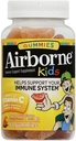 Airborne 500mg Vitamine C + Zinc Immune Supplément de soutien Gommies pour enfants, Arôme de fruits assortis, Mélange sans gluten fabriqué avec des antioxydants puissants Vitamines C & E, 42 Gommies (4 Pack)