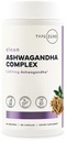 Type Zero KSM-66 Extrait de racine d'Ashwagandha 1 200mg, 60 portions - haute puissance 5% Witanolides - avec extrait de poivre noir de la Rhodiola, du curcuma et du biopérine - 180 capsules de légumes
