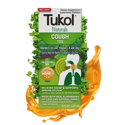 Syrup TUKOL Naturals Elderberry avec vitamine C, D et zinc, supplément de soutien immunitaire avec miel naturel pour adultes et adolescents, boost herbal Elderberry pour le soutien immunitaire et antioxydant, 6oz
