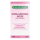 Nature's Bounty Vitamine C et supplément à l'acide hyaluronique, soutient la peau Glowing, la fonction immunitaire et la production de collagène, 120 capsules - 60 jours d'approvisionnement, compléments de solutions optimales pour la santé de la peau