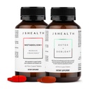 JSHealth Vitamine Bloating Bundle - Inklusive Detox + Debloat Liver Health Formula & Metabolism+ Natural Energy Support