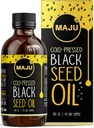 MAJU Huile de graines noires - 3 fois Thymoquinone, pressée à froid, 100% huile de graines de cumin noire turque, huile de graines noires pures liquides, bouteille de verre, 8 oz