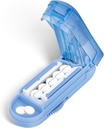 DUBSTAR Pill Cutter Splitter for Small and Tiny Pills, Multiple Pill Cutters for Small or Large Pills, Adjustable Pill Splitter with Centering Device and Blade Guard for Multi Tablets (Pale Blue)
