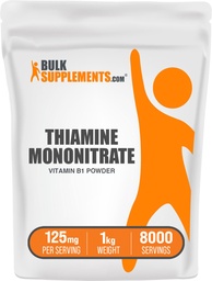 BulkSupplements.com Poudre de mononitrate de thiamine - Poudre de vitamine B1, supplément de thiamine B1 - Vitamines B1 sans gluten, 125 mg par portion, 5 kg (11 lbs) (paquet de 5)