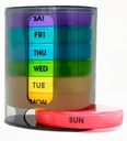 Wöchentlich Säule Organizer (Twice-A-Day), Tragbare 7 Tage Säule Box Case mit stapelbaren AM/PM Komponenten für Pillen, Vitamin, Fischöl, Beilagen,Rainbow (Rainbow)