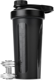 Bouteilles de stylo-shaker pour mélanges de protéines avec bouchon twist, 28 oz, bouteille de shaker de protéines noires avec boule de fouet, tasse de shaker, bouteille de mélangeur