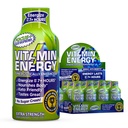 Vitamin Energy Focus+ Extra Strength Energy Shot Blue Raspberry 12 Pack, 260mg Natürliche Koffein, B-Vitamine, CoQ10, Aminosäuren, Fokus, Produktivität & Clarity, Zero Sugar, Glutenfrei, 1,93 fl oz