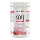 Poudre totale de protéines de soja de Naturade - 13g de protéines et 150 calories par portions- Soy non OGM - 0g de gras trans - Sans lactose et sans gluten - Creme de fraise (13 portions)