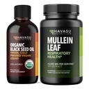 HAVASU NUTRITION Bio Schwarz Samen Öl Flüssigkeit + Mullein Blatt Kapseln Bundle