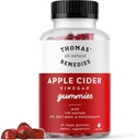 Thomas' all-natürliche Heilmittel Apfel Apfel Apfel Apfelessig Gummie mit der Mutter, ACV Gummies 1000mg, Rübenwurzel, Granatapfel, B9 & B12 Vitamine Gummi, Gelatine-frei, Gluten-frei, Vegan & Non-GMO (60 Count)