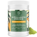 Super Greens Pulver Superfood + Elektrolyte & Tonic Kräuter | Bio-Grüne, Shilajit, Adaptogene, Antioxidantien, Preobiotic & Probiotic & Postbiotic| für Energie, Gut & Immune| Unflavored - 30 Servierungen