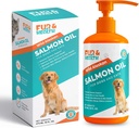 Four et santé Huile de saumon sauvage d'Alaska avec Omega 3 pour chiens et chats - Supplément d'huile de poisson naturelle Peau saine, manteau brillant et soutien conjoint - Pure formule EPA et DHA pour la santé des animaux de compagnie 16oz