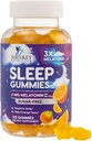 Gommies de sommeil Melatonine - Melatonin 6mg par portion - Sans sucre Gommy Melatonine pour adultes - Supplément Gommy Dormant Extra Force - Soutient le sommeil reposant - Saveur d'orange savoureux - 120 Gommies