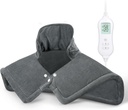NOWWISH Plaque chauffante pour le cou et les épaules soulagement de la douleur, 2lb plaque chauffante électrique pondérée cou avec 10 niveaux de chaleur et la fermeture automatique, grande enveloppe chauffée, cadeaux d'anniversaire pour les femmes hommes, 17"x23", gris